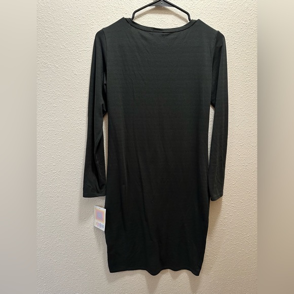 Lularoe, Debbie bodycon dress, subtle stripes, dark forest green, size xsmall - Picture 2 of 2